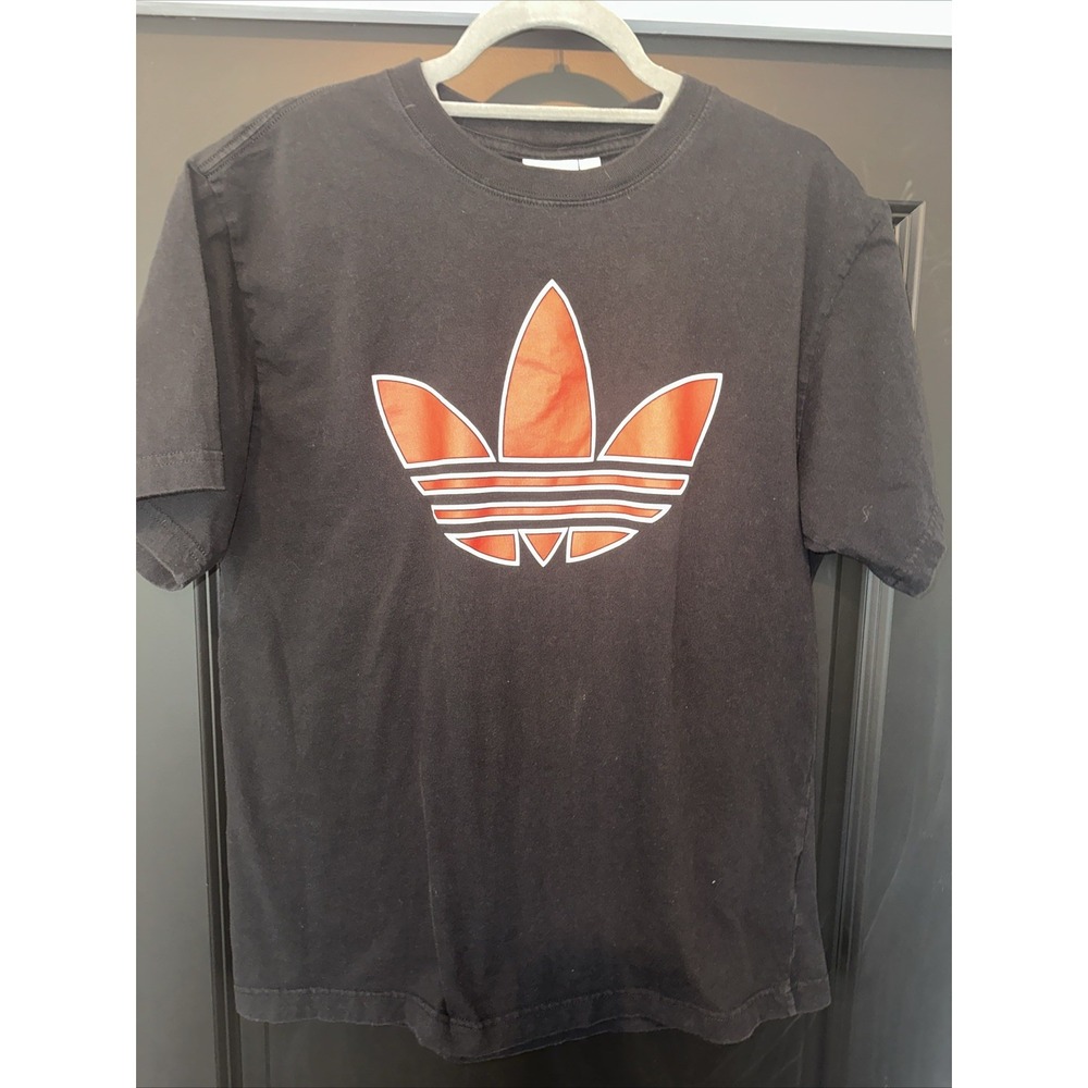 Adidas men's t-shirt with logo short‎ sleeves in black, red and white size Large